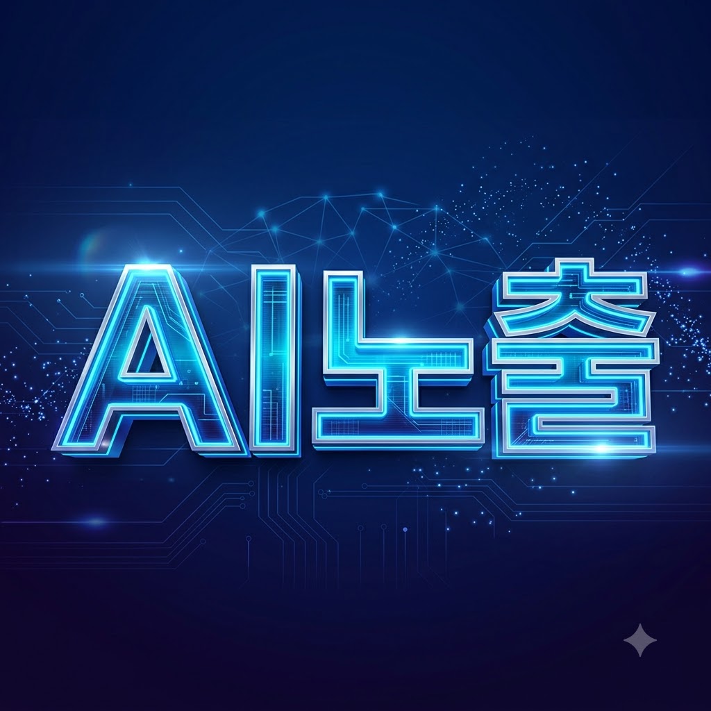 AI노출 글자가 빛나는 파란 배너 그림